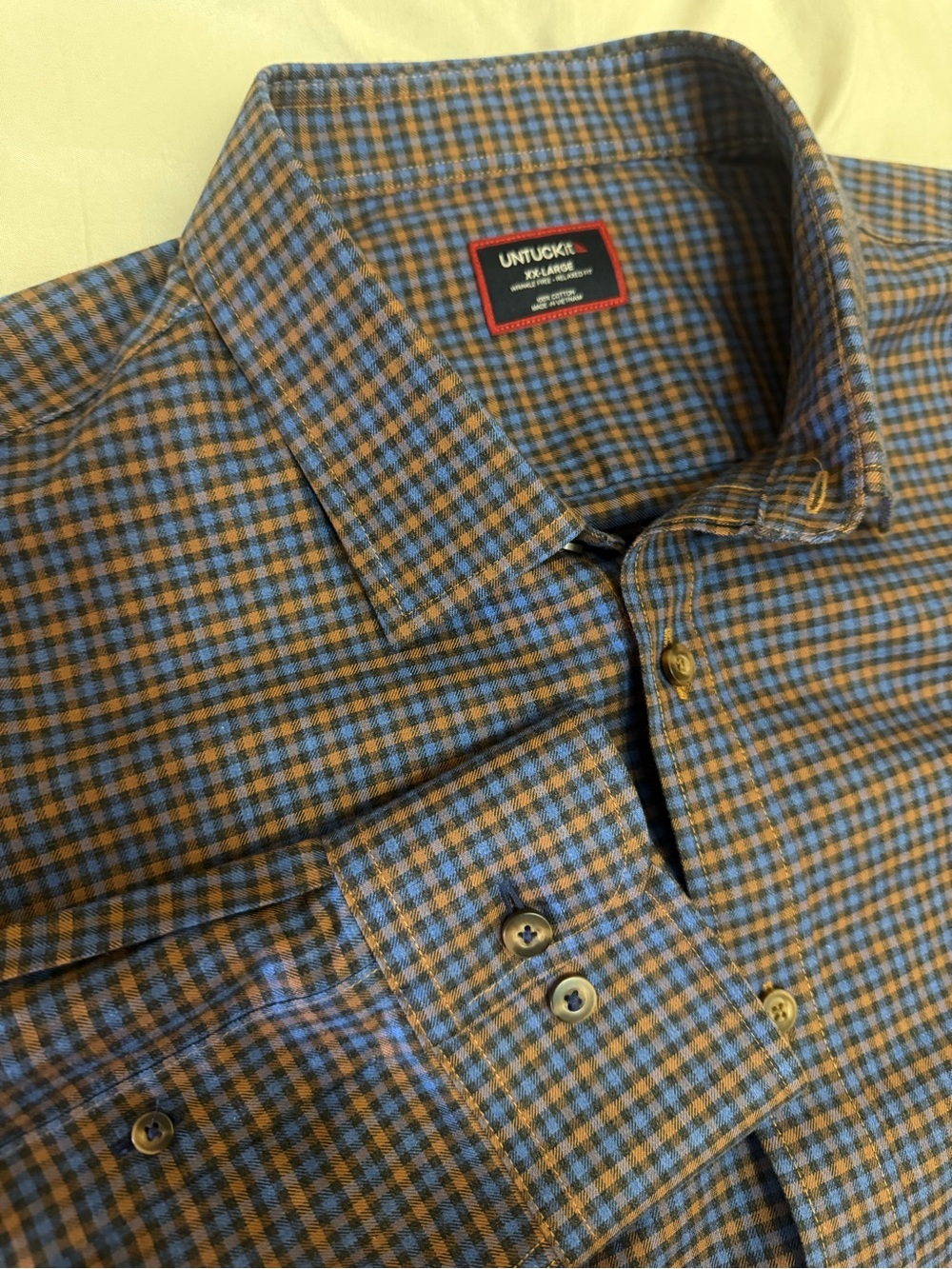 UNTUCKit Knight Multi XXL Relaxed Fit Wrinkle Free Cotton Button Shirt Plaid